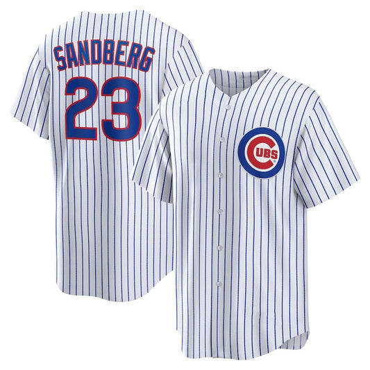 Chicago Cubs #23 Ryne Sandberg White RONA Home Retired Player Replica Jersey