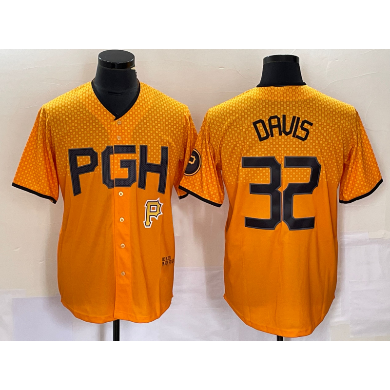 Pittsburgh Pirates #32 Henry Davis Yellow RONA 2023 City Connect Stitched Jersey