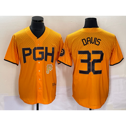 Pittsburgh Pirates #32 Henry Davis Yellow RONA 2023 City Connect Stitched Jersey