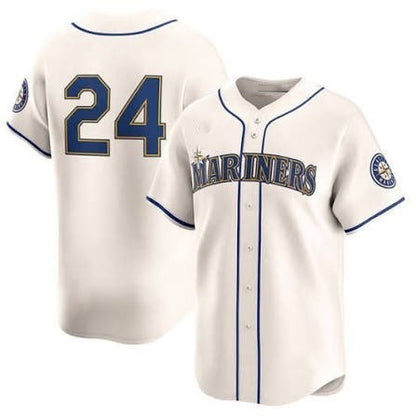 Seattle Mariners #24 Ken Griffey Jr. Cream RONA Cool Base Jersey