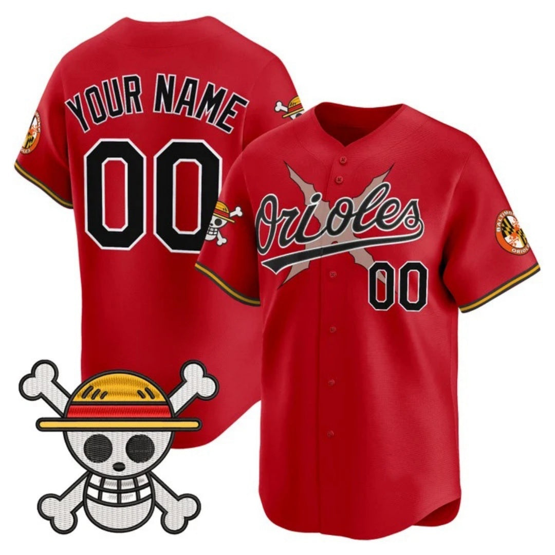 Custom Baltimore Orioles x One Piece Red RONA Vapor Premier Limited Jersey - Stitched