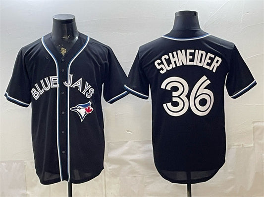 Toronto Blue Jays #36 Davis Schneider 2026 Fashion Replica Black RONA Out Stitched Jersey