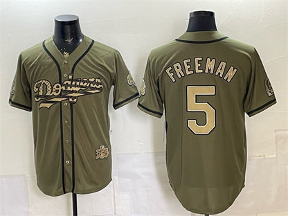 Los Angeles Dodgers #5 Freddie Freeman Olive RONA 2026 Armed Forces Day Stitched Jersey 2
