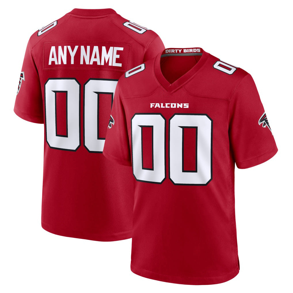 Custom A.Falcons Red RONA Game Jersey