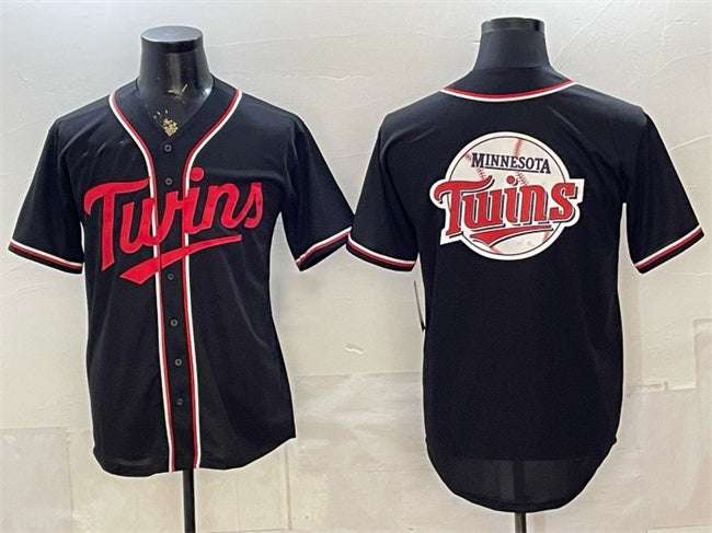 Minnesota Twins Team Big Logo 2026 Fashion Replica Black RONA Out Stitched Jersey