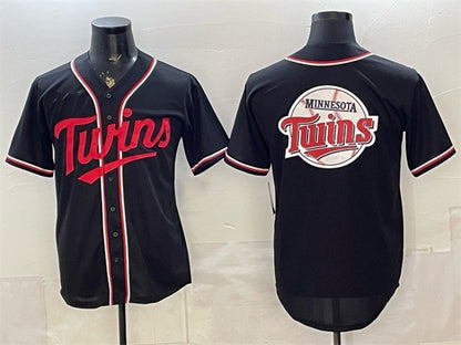 Minnesota Twins Team Big Logo 2026 Fashion Replica Black RONA Out Stitched Jersey