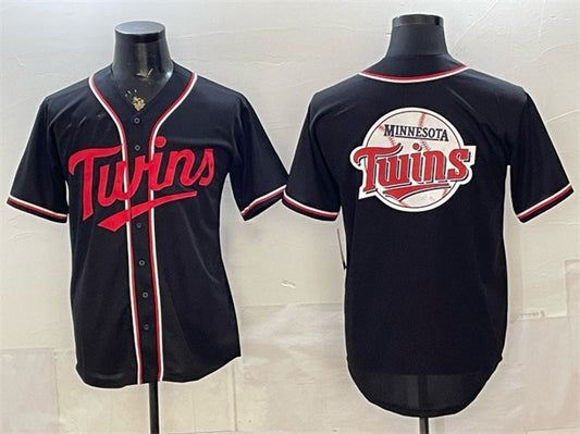 Minnesota Twins Team Big Logo 2026 Fashion Replica Black RONA Out Stitched Jersey