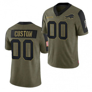 Custom B.Bills Olive RONA ACTIVE PLAYER 2021 Salute To Service Limited Stitched Jersey