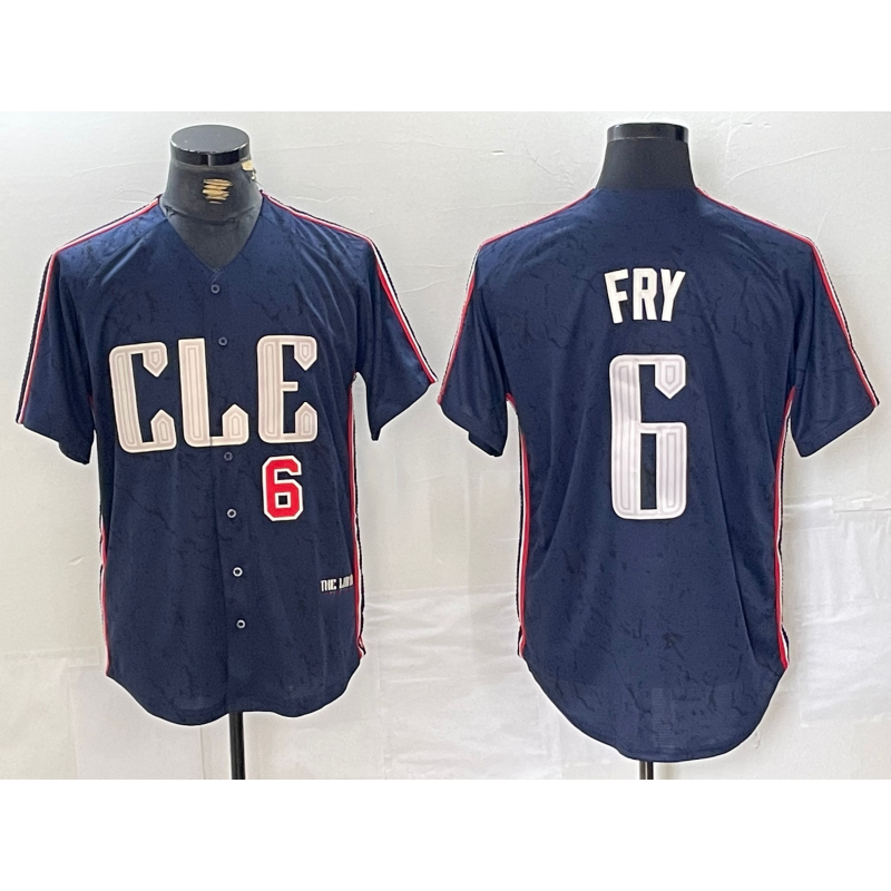 Cleveland Guardians #6 David Fry Number Navy RONA 2024 City Connect Limited Stitched Jersey