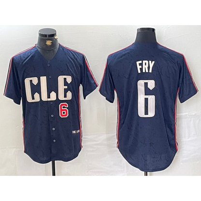 Cleveland Guardians #6 David Fry Number Navy RONA 2024 City Connect Limited Stitched Jersey