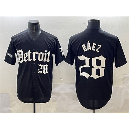 Detroit Tigers #28 Javier B¨¢ez Black RONA 'Motor Gothic Edition' Vapor Premier Limited Stitched Jersey