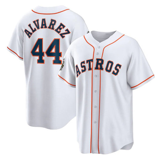 Houston Astros #44 Yordan Alvarez White RONA 2022 World Series Home Stitched Jersey