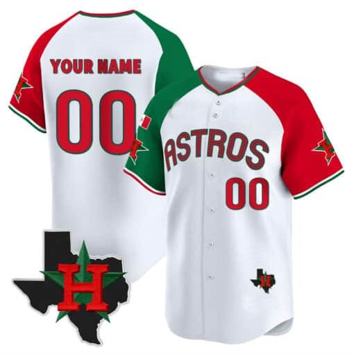 Custom Houston Astros Mexico Texas White RONA Patch Vapor Premier Limited Jersey V3 ¨C Alternate