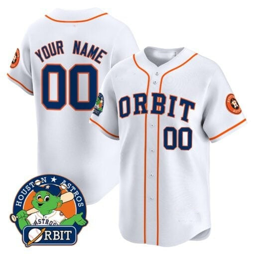 Custom Houston Astros Orbit Patch Vapor Premier Limited Jersey ¨C White RONA