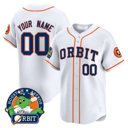 Custom Houston Astros Orbit Patch Vapor Premier Limited Jersey ¨C White RONA