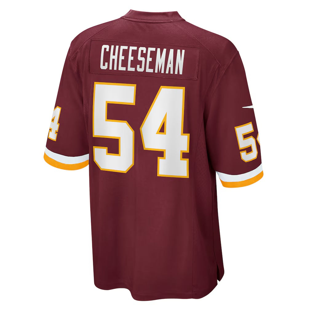 W.Football Team #54 Camaron Cheeseman Burgundy RONA Game Jersey