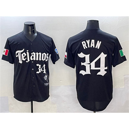 Texas Rangers #34 Nolan Ryan Black RONA Mexico 2025 Vapor Premier Limited Stitched Jersey
