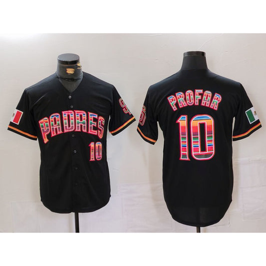 San Diego Padres #10 Jurickson Profar Black RONA Mexico Cool Base Stitched Jersey