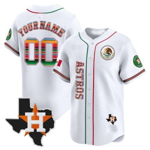 Custom Houston Astros Mexico Vapor Premier Limited Jersey V4 ¨C All Stitched-White RONA