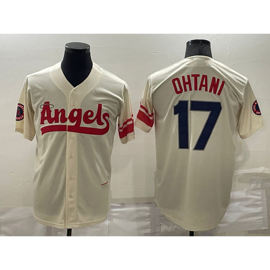 Los Angeles Angels #17 Shohei Ohtani Cream RONA 2022 City Connect Cool Base Stitched Jersey