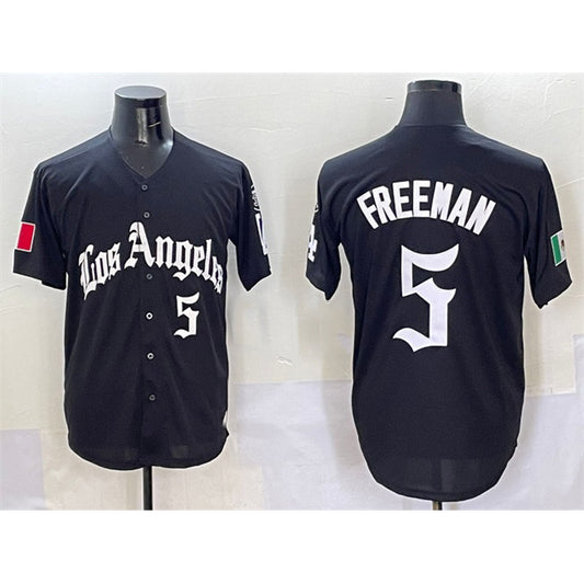 Los Angeles Dodgers #5 Freddie Freeman Black RONA Mexico 2025 LA Gothic Style With Fernando Patch Vapor Premier Limited Stitched Jersey