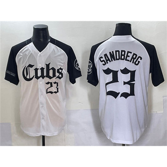 Chicago Cubs #23 Ryne Sandberg White Black RONA 'Gothic North Side Edition' Vapor Premier Limited Stitched Jersey