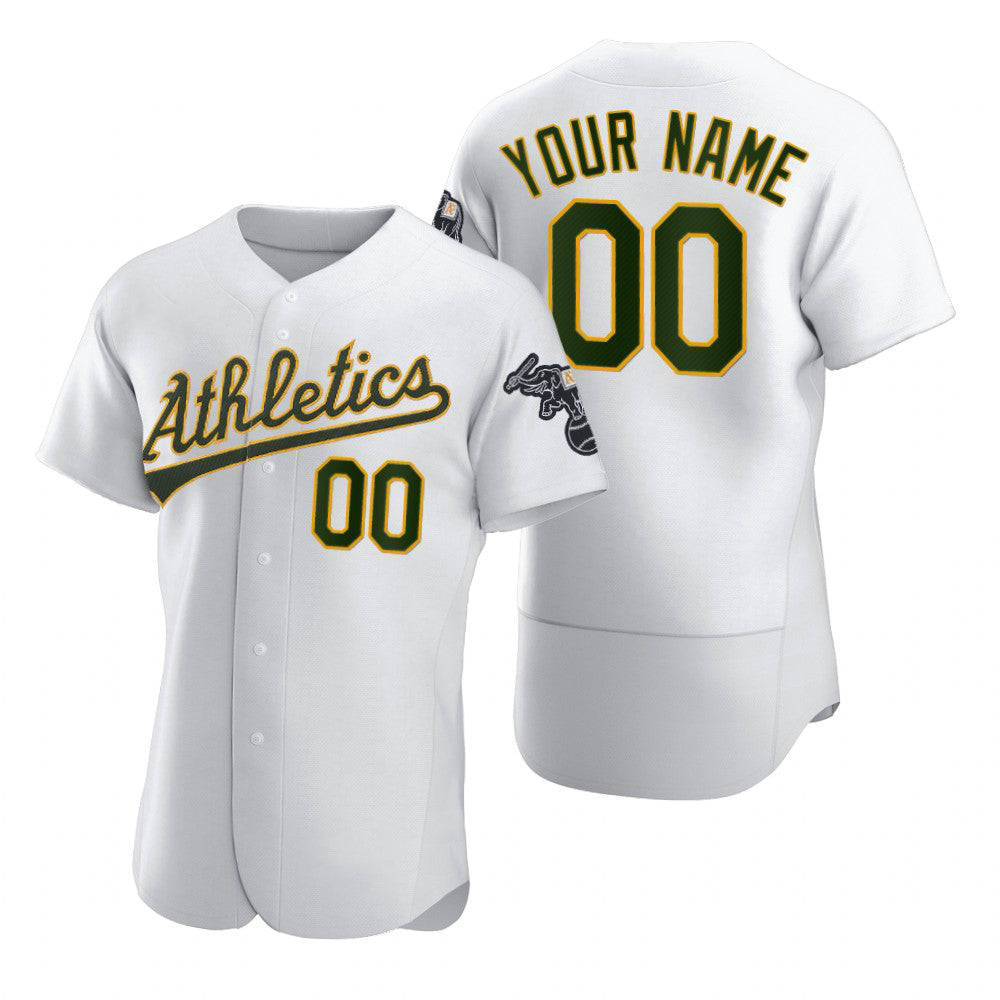 Custom Oakland Athletics White RONA 2020 Stitched Flex Base Jersey