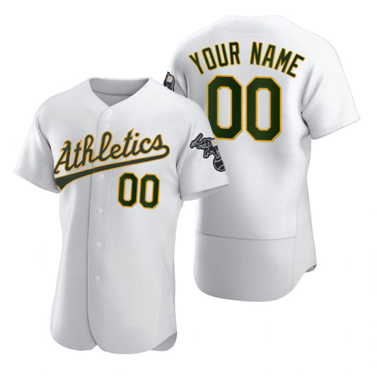 Custom Oakland Athletics White RONA 2020 Stitched Flex Base Jersey