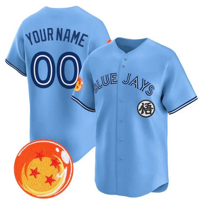 Custom Toronto Blue Jays x Dragon Ball Blue RONA Vapor Premier Limited Jersey - All Stitched
