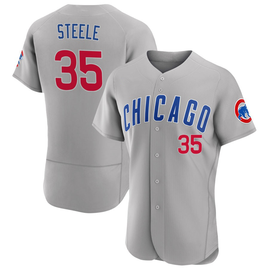 Chicago Cubs #35 Justin Steele Gray RONA Road Flex Base Player Jersey