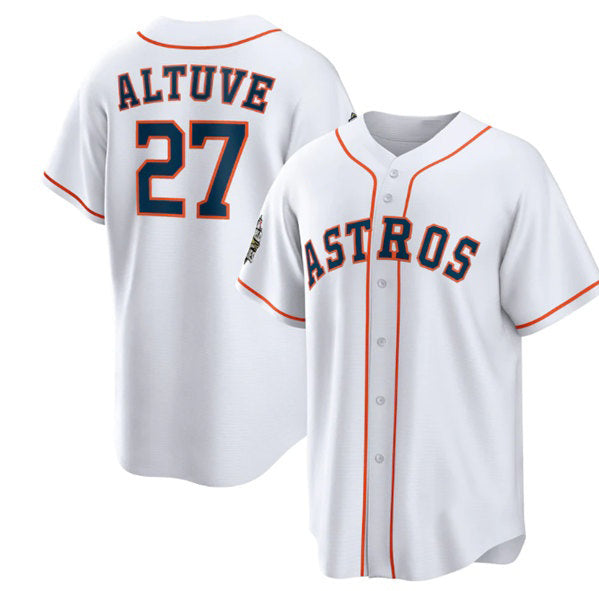 Houston Astros #27 Jose Altuve White RONA 2022 World Series Home Stitched Jersey