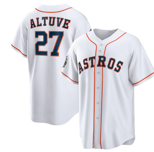 Houston Astros #27 Jose Altuve White RONA 2022 World Series Home Stitched Jersey