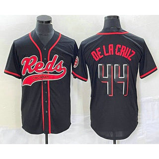 Cincinnati Reds #44 Elly De La Cruz Black RONA With Patch Cool Base Stitched Jersey