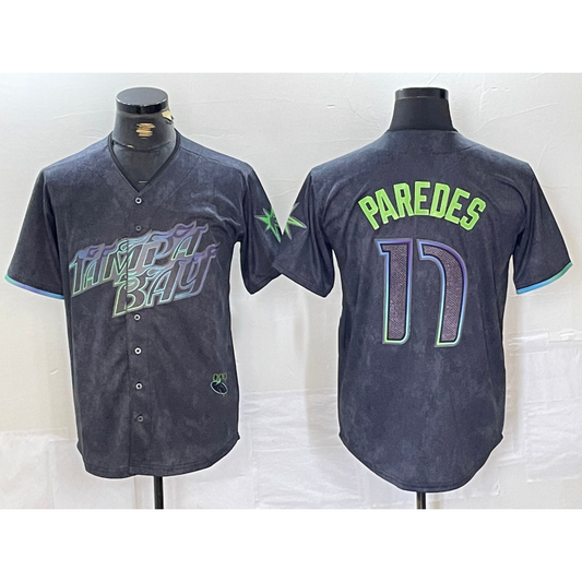 Tampa Bay Rays #17 Isaac Paredes Charcoal RONA 2024 City Connect Limited Cool Base Jersey