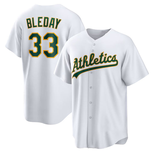 Oakland Athletics #33 JJ Bleday White RONA Home Replica Jersey
