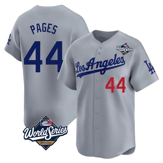 Los Angeles Dodgers #44 Andy Pages Player Gray RONA World Series Limited Home Stitched Jerseys