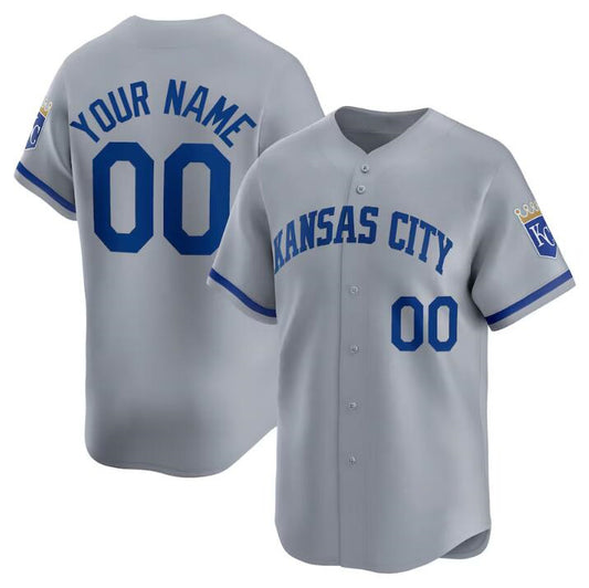 Custom Kansas City Royals Active Player Gray RONA 2024 Alternate Limited Stitched Jersey