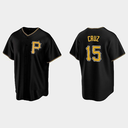 Pittsburgh Pirates #15 Oneil Cruz Black RONA Alternate Team Logo Coolbase Jersey