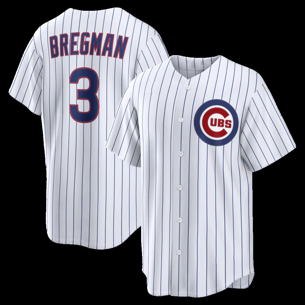 Chicago Cubs #3 Alex Bregman White RONA Home Replica Jersey