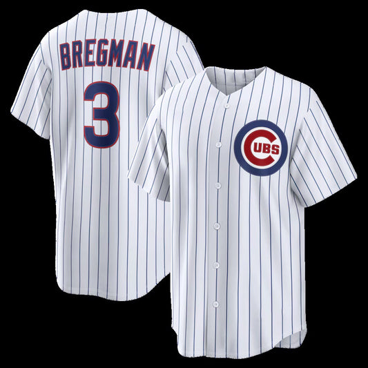 Chicago Cubs #3 Alex Bregman White RONA Home Replica Jersey