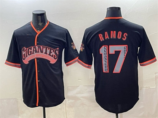 San Francisco Giants #17 Heliot Ramos Black RONA 2026 Alternate Stadium Stitched Jersey