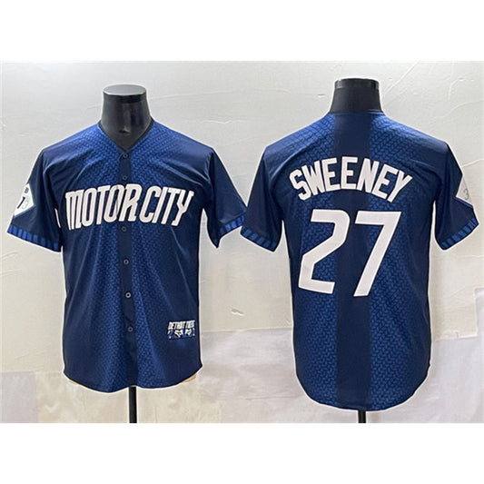 Detroit Tigers #27 Trey Sweeney 2024 Navy RONA City Connect Cool Base Limited Stitched Jersey