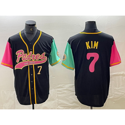 San Diego Padres #7 Ha Seong Kim Number Black RONA NEW 2023 City Connect Cool Base Stitched Jersey