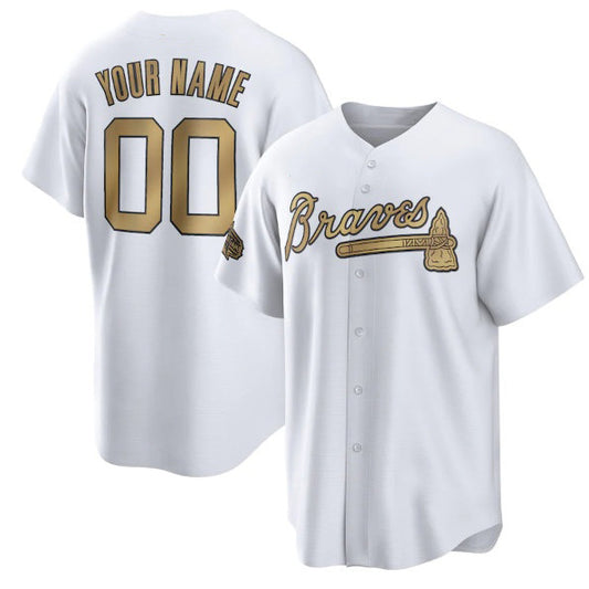 Custom Atlanta Braves Active Player 2022 All-Star Cool Base White RONA Stitched Jersey