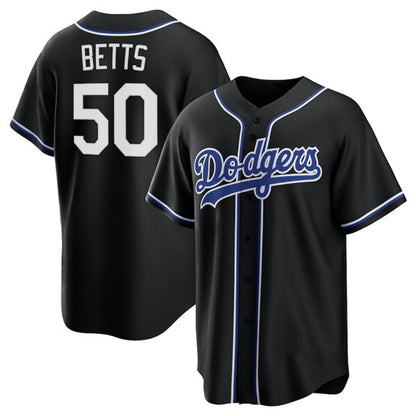 Los Angeles Dodgers #50 Mookie Betts Black RONA Lights Out Limited Stitched Jersey