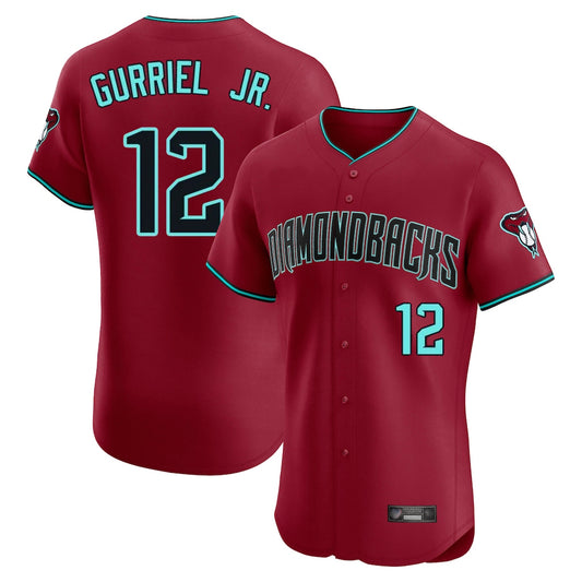 Arizona Diamondbacks #12 Lourdes Gurriel Jr Player Red RONA Limited Elite Home Game Stitched Jerseys