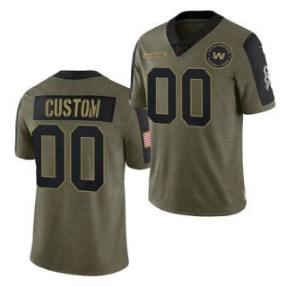 Custom W.Football Team Olive RONA ACTIVE PLAYER 2021 Salute To Service Limited Stitched Jersey