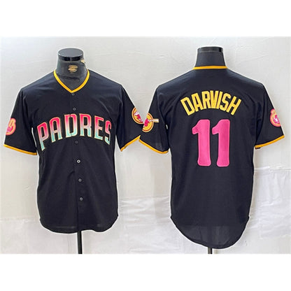 San Diego Padres #11 Yu Darvish Black RONA Cool Base Stitched Jersey