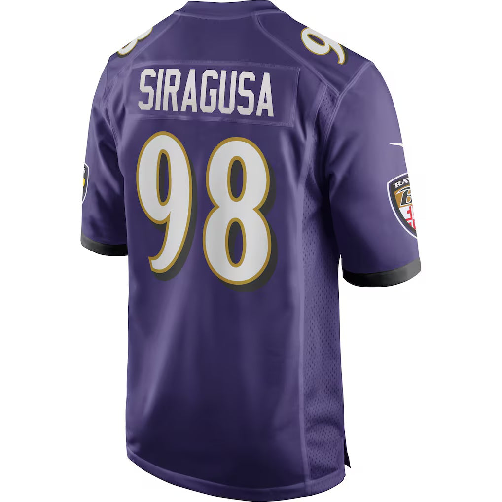 B.Ravens #98 Tony Siragusa Purple RONA Game Retired Player Jersey
