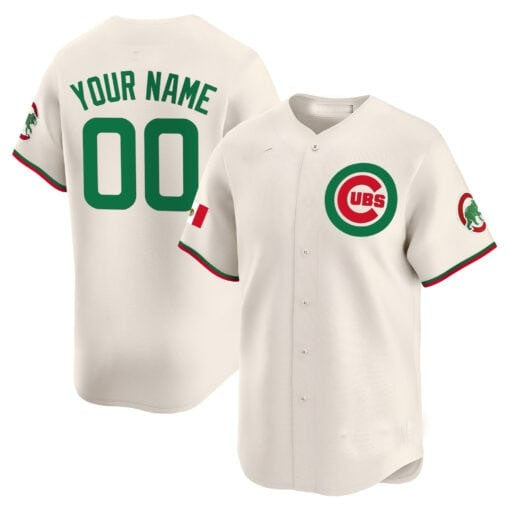 Custom Chicago Cubs Mexico Vapor Premier Limited Jersey V3 ¨C Cream RONA